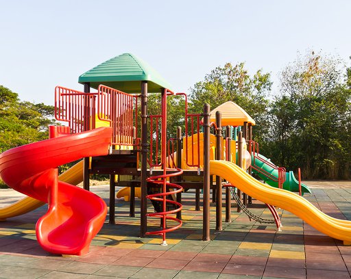 Colorful children playground in a park